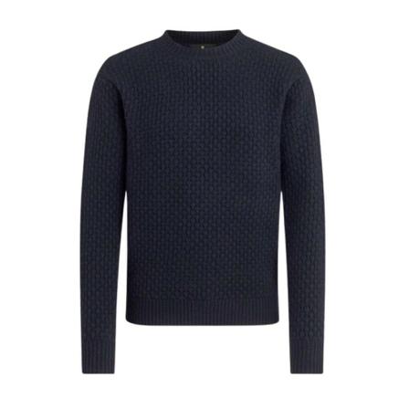 Belstaff, Round-neck Knitwear Blauw, Heren, Maat:M