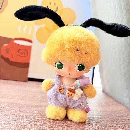 Flaskeoveraller lilla, plysj anheng DIMOO vinyl babyklær [kun babyklær]