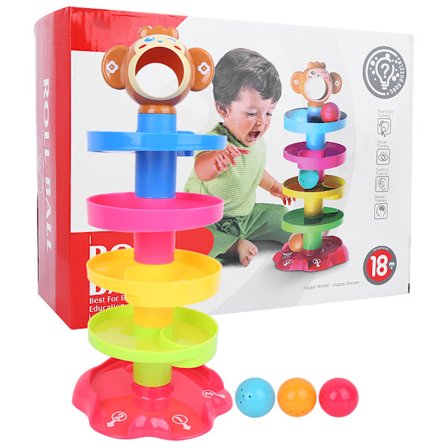 Lys Farge Ball Slipp Rull Virvlende Tårn Pedagogisk Leke Gave til Barn