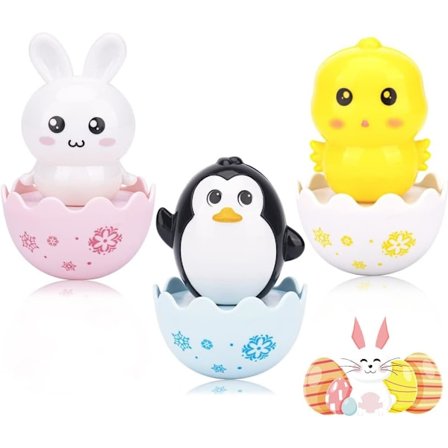 Påskeæg Legetøj - Kanin Kylling Påskekurv Fyld, Plastik Påske Legetøj