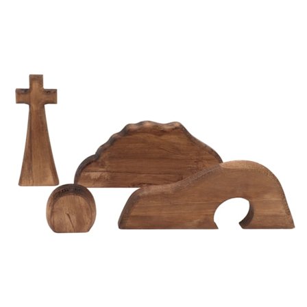 Påskebrettsett - Festlig atmosfære - Tretre påskedekorasjon for hjem, kirke, kontor, bord - Type A