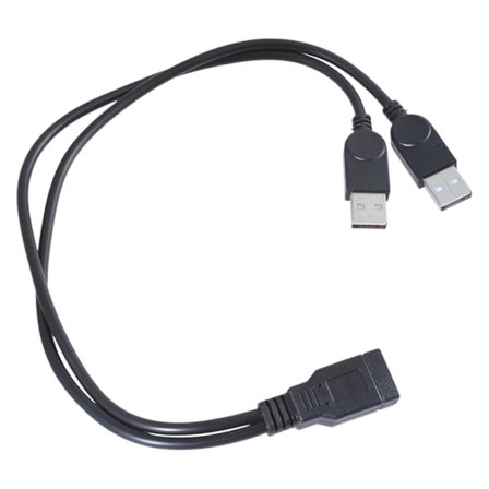 1 st 26 cm Ny USB 2.0 Hona till 2 Dubbla hane Jack Y Splitter Hub Sladd Adapter Kabel