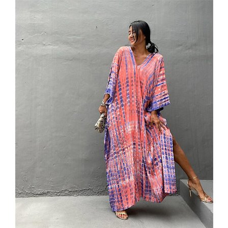 Kvinders Strandbluse Trykt Strand Lang Kjole Cover-up Kjole Sommerkjole Dn0014