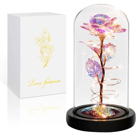 Morsdagsblomstergaver til mamma, bursdagsgaver til kvinner, mammagaver til mamma, kone, kjæreste, bestemor, fargerik regnbue lysende rose ...