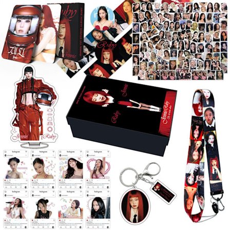 BLACKPINK Merch Sett - Albumtilbehør med Stående Skilt, Kort og Nøkkelring | Offisiell Fan-gave
