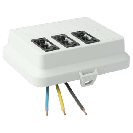 Rutab 7705 Lokk for strøm, svart 3xWago 3-polet, Installasjonsmaterial