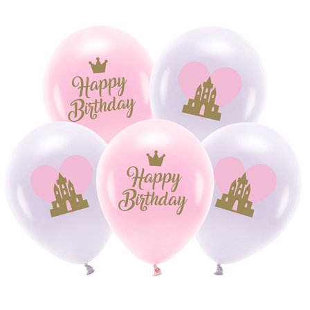 Latexballoner Happy Birthday Prinsessen 33 cm