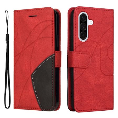 Tekstureret Samsung Galaxy A36 læderetui med rem - Rød