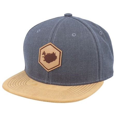 Iconic - Grå snapback Keps - Iceland Map Patch Dark Heather Grey/Suede Snapback @ Hatstore