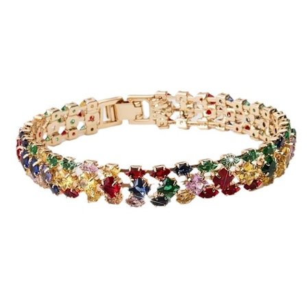 Elegant Boho-Chic Multicolor Geometrisk Zirconia Ur Lås Kæde Armbånd til Kvinder - Perfekt til Hverdag & Feriefester