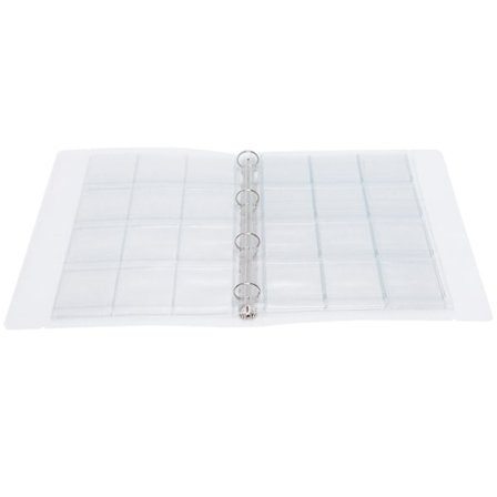 Transparent Binder Foto Organizer Mærke Opbevaringsbog Perforeret Ring Samlemappe 6 Sider (Shell 12 Hul Inderside)