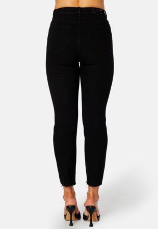 ONLY Emily HW STR Ank Raw Black Denim Klær