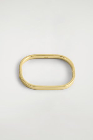 COS Women's Curved Rectangular Bangle in Gold-coloured