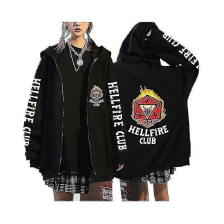 Stranger Things anime vetoketjullinen huppari, pitkähihainen, rento, ylisuuri collegepaita