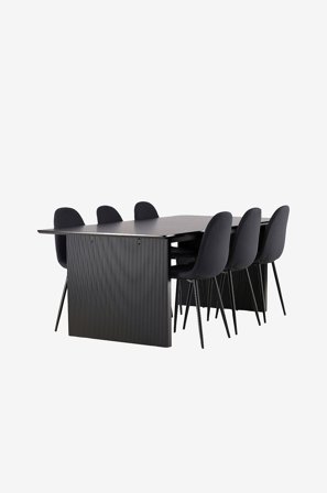 Venture Home - Spisegruppe Vail med 6 stk spisestoler Polar - Svart - Spisegruppe 6 personer - Fra Homeroom