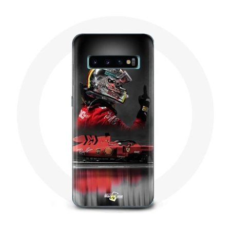 Coque för Samsung Galaxy S10 plus Formel 1 Sebastian Vettel F1-förare Röd