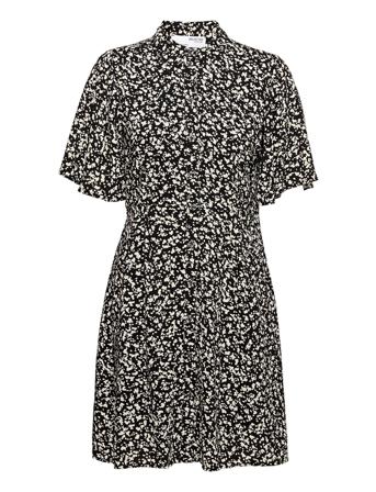 Slfuma 2/4 Short Aop Shirt Dress M Black Selected Femme