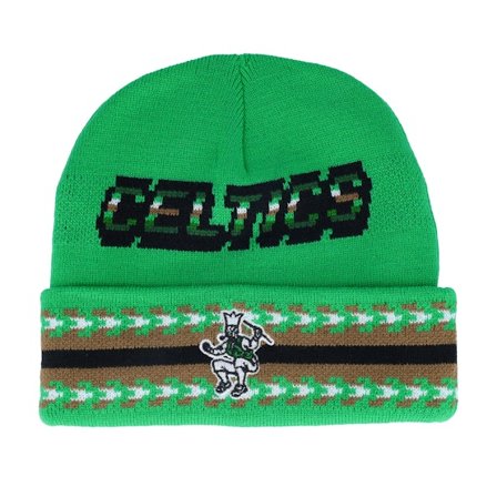 Mitchell & Ness - NBA Groen cuff Beanie - Boston Celtics Game On Knit Green Cuff @ Hatstore
