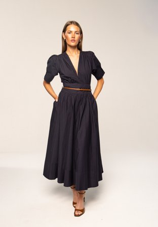 Maria Dress Marine Poplin Marine Poplin / XS