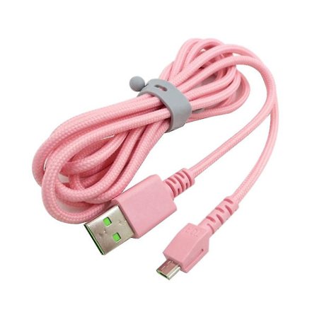 Universal Micro USB-kabel for Naga Pro trådløs mus flettet ladekabel (rosa)