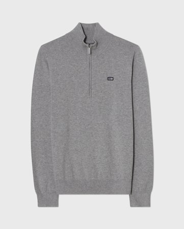 Lexington Teen half-zip sweater, lysegrå melange