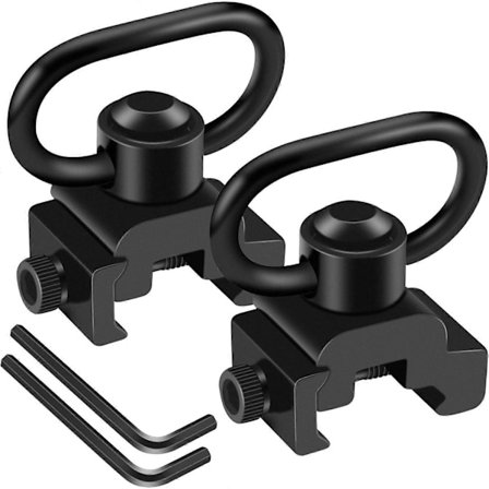 360 Graders Rotation Picatinny Sling Swivel Beslag - 2 Punkts med 1.25" Swivels, 2 Pak