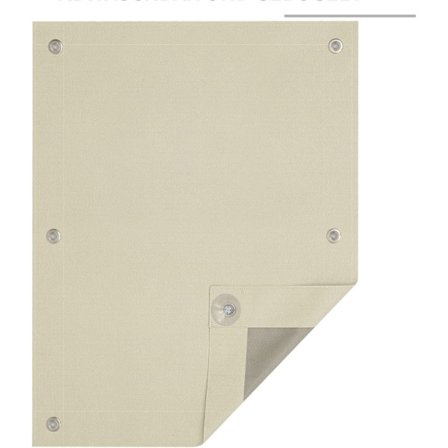 Rootz Thermo Roof Window Roller Blind - Darkering Roller Shade - Suge Cup persienner - 100% Sol- og varmebeskyttelse - Brun 76x93 cm