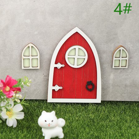 1Set Dollhouse Miniatyrfluorescerande Fairy Elf Dörrfönsterläge