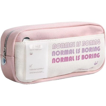 Veeki Söt Blå Rolig Ordspråk Tryckt Pennfodral Estetisk Stor Kapacitet Pennfodral Organizer Fashion Pennfodral Multifunktionell Liten Makeup Väska