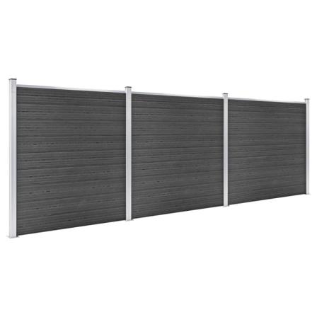Vidaxl Staketpanel Wpc 526x186 Cm Svart Svart
