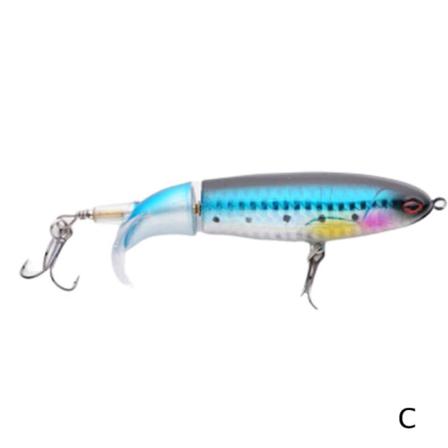 Qwwww Topwater Floating Fishing Lures Roterande Svans För Bass Pik