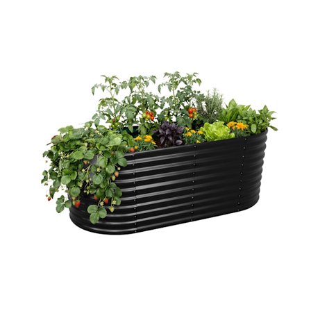 Puoliympyrän muotoinen sinkitty teräskorotettu puutarhapenkki