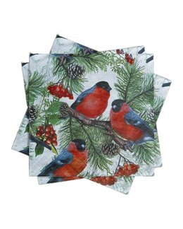 Servietter Dompap Hvid - Pixie Design