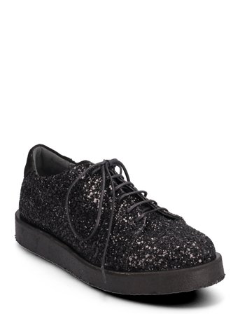 Shoes - Flat - With Lace Black ANGULUS