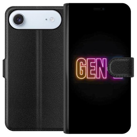 Kompatibelt Lommeboketui til Apple Apple iPhone 17 Air Neontext Gen Z i fargerikt lys mot mørk bakgrunn i moderne digital stil