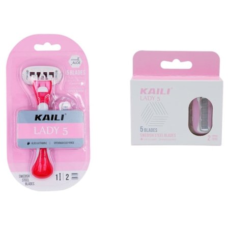 Kaili Lady5 rakhyvel för kvinnor, tjejer, inkl 4 rakblad