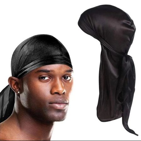 5 stk silkehodeplagg for menn durag pustende lang hale sateng hodeplagg ripple frisyre hodeplagg unisex