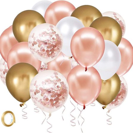 Bryllups helium balloner, bryllups ballon dekoration, rose gold latex balloner, Just KLB