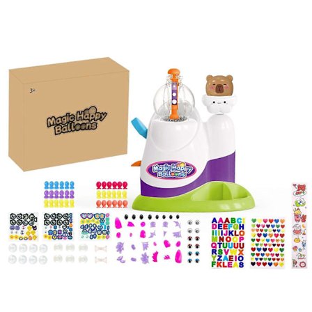 Magic Sticky Balloon Maker Kit med Luftpump - Barn Ballong Uppblåsare Leksak DIY Studsboll med Klistermärken