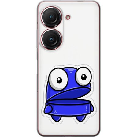 Kompatibel Mobilcover til Asus Asus Zenfone 9 Blå tegneseriefigur med åbent udtryk og store øjne i sjov illustration