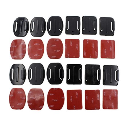 12pcs Flat Curved Adhesive Mount Camera Base For Sj4000 Gopro Hero 1/2/3/3+