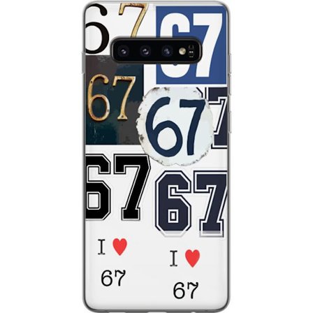 Kompatibel Mobilcover til Samsung Samsung Galaxy S10 67 meme vintage numre kollage retro 6-7 nummer klassisk typografi vintage design