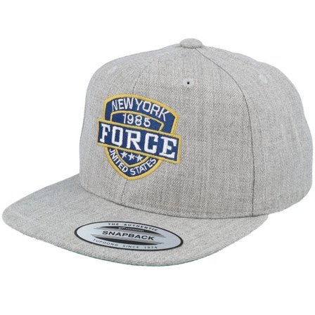 Kiddo Cap - Grå snapback Keps - Kids Ny Blue Force Heather Grey Snapback @ Hatstore
