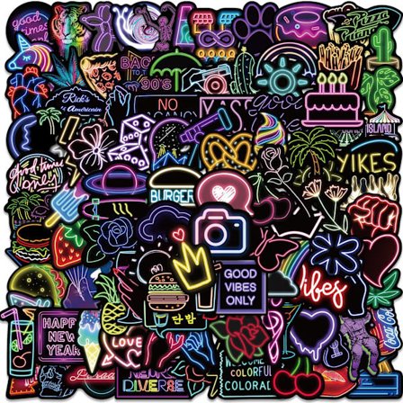 Neon-tarroja [100 kpl] Graffiti Cool -tarroja Vinyyli Fash