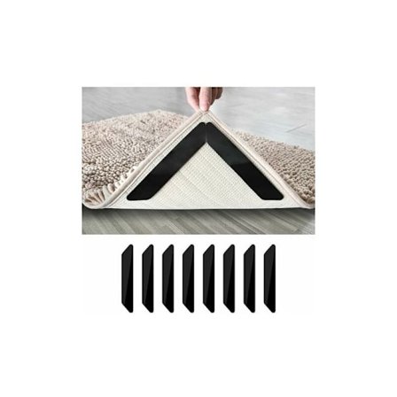 Svart halkfri golvmatta med fast fixering, grepplugg 180302mm8pcs LYLM