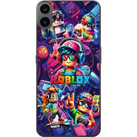 Yhteensopiva Puhelinkuori Nothing Nothing CMF Phone 1 Värikäs Roblox-peliryhmä kuulokkeilla, ohjaimilla ja neonväreillä, täydellinen lapsille ja