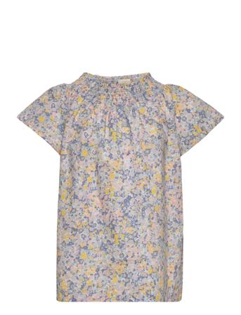 Top Cotton Bluse Tunika Multi/mønstret Creamie*Betinget Tilbud