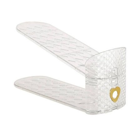 Dobbeltlags sko Opbevaring Justerbart skostativ HVID