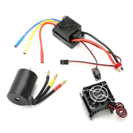 3650 3100KV Vattentät 4-polig Borstlös Motor 60A ESC Kylfläns Combo Set för 1/10 RC Bil