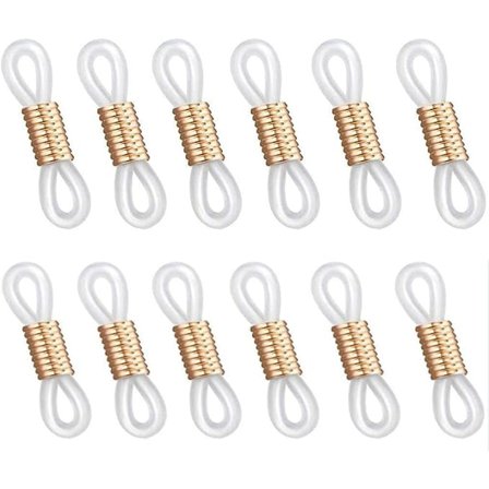 50 stk. kjedeholder for briller, ender for brillekjede, stroppløkker, ender for glassnor, ender for brillekjedeholder, silikonbånd, DIY-perlelenke